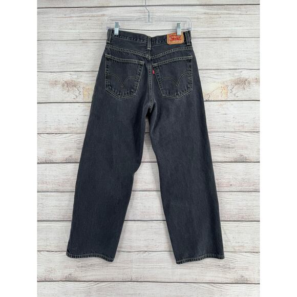 Vintage Y2K Levi's 569 Loose Straight Jeans Mens 28x28 Black Medium Wash Fade - Picture 2 of 8